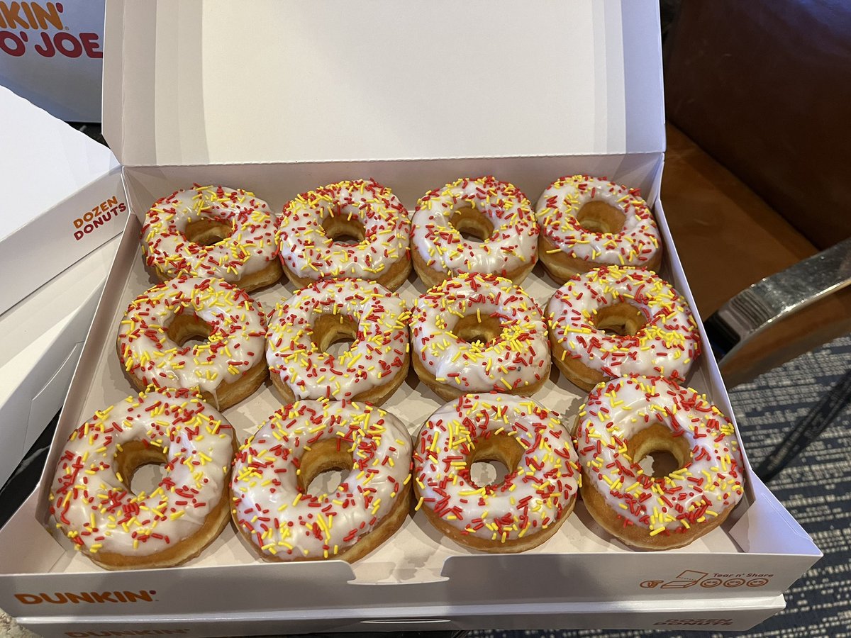 Just got some Chiefs and Niners inspired donuts from @dunkindonuts