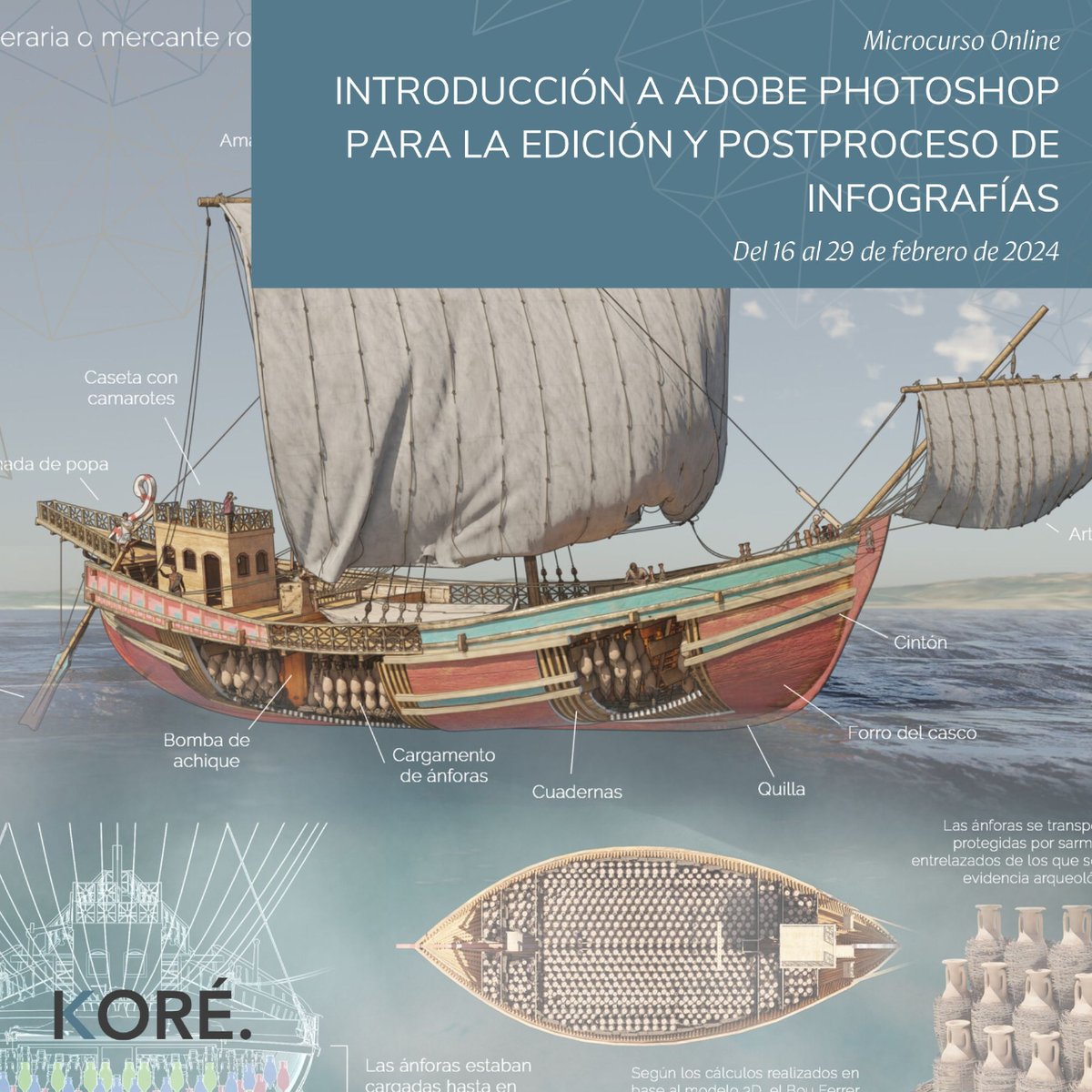 En el próximo curso de Adobe Photoshop aprenderéis a utilizar esta herramienta para realizar infografías relacionadas con #Patrimonio. De 10 h de duración y compuesto por materiales descargables. ¿Os lo vais a perder? Más información y matrícula: koreformacion.com/curso/microcur…