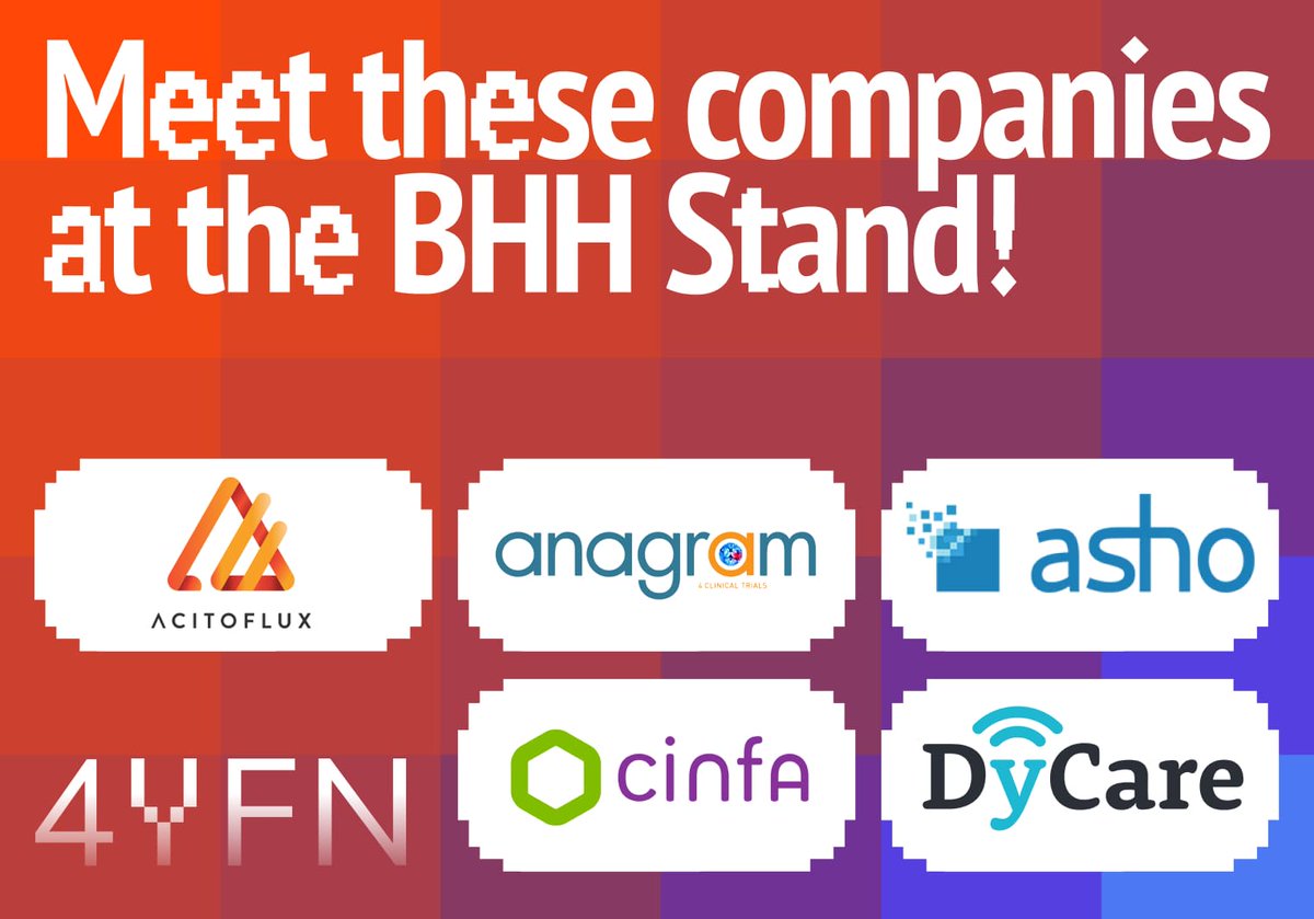 BCNHealthHub's tweet photo. Discover this week's lineup of companies showcased at the BHH Stand! @acitoflux, #anagram, @AshoOficial, @CinfaSalud &ย @DyCareSolutions will join the #BHHStand at 4YFN. ๐Meet them at the BHH Stand in Hall 8 on Monday 26th & Tuesday 27th. Check it out ๐ https://t.co/46p8TaTx6l https://t.co/dPPpW3XuWR