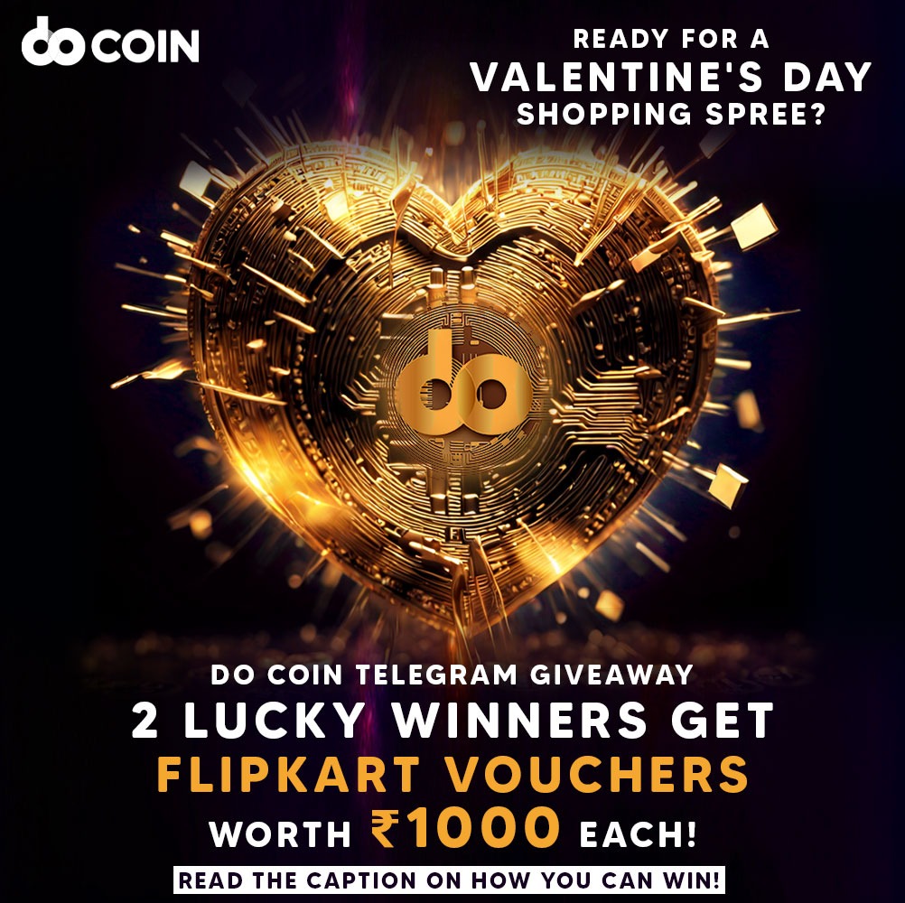 📲 Join our Telegram Community: t.me/docoinofficial 🤝 Tag two friends who love shopping: Comment on chat  'Do Coin Valentine' & leave your Telegram Id. 🔥 That's it! You're now in the running to win the voucher! 2 Lucky winners will be selected from across platforms