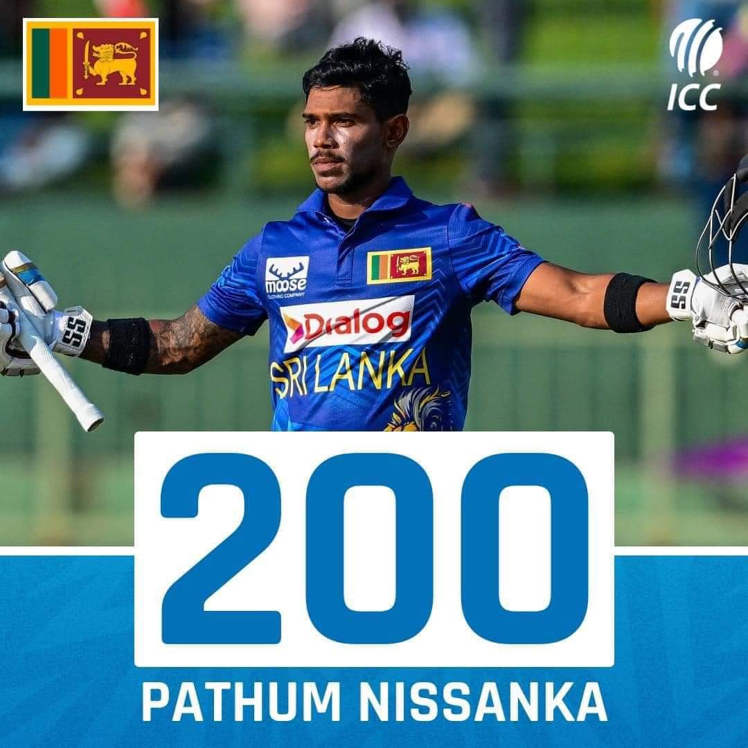 Ruwan4545's tweet photo. Congratulations #pathumnissanka Very First Srilankan Batsman got Duble Hundred and broke #Legendjayasuriya record after 24 Years. https://t.co/WYJlE1xQ1R