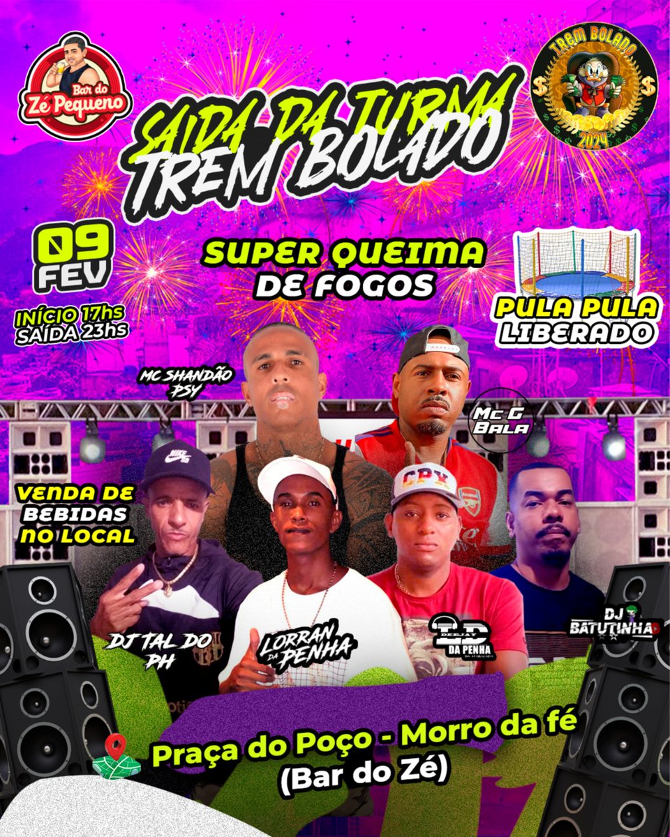 SAÍDA DA TURMA

TREM BOLADO

Dia 9 de fevereiro será nosso grande show, aguardamos todos vocês 🥳🎭

Bebidas a venda no local ✅
Equipe de som ✅
+tops DJs ✅
Super queima de fogos ✅

Você quer marreta do thor ou vc quer porradeiro de leve? 🎶😂😳🚀