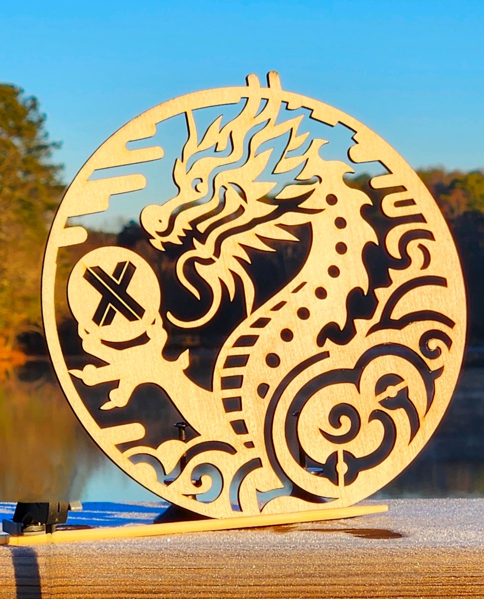 Xometry's tweet image. Tomorrow begins the Year of the Wood Dragon. To celebrate, we laser cut our own wood dragon featuring the Xometry logo!

#yearofthewooddragon #lunarnewyear #lasercutdesign #chinesenewyear