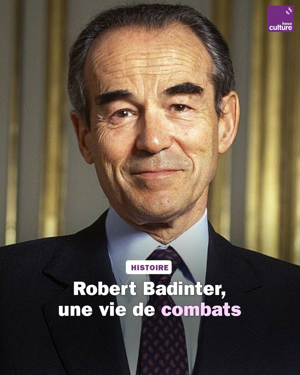 franceculture's tweet photo. Pour comprendre Robert Badinter, il suffit de remonter le cours de son histoire. Celle d’un enfant de la guerre, fils d’immigré russe exterminé en 1943 au camp de Sobibor et qui, à la Libération, n’a voulu exercer qu’un seul métier, avocat.
➡️ https://t.co/vcVxKI90aJ https://t.co/MvHSj9uznq