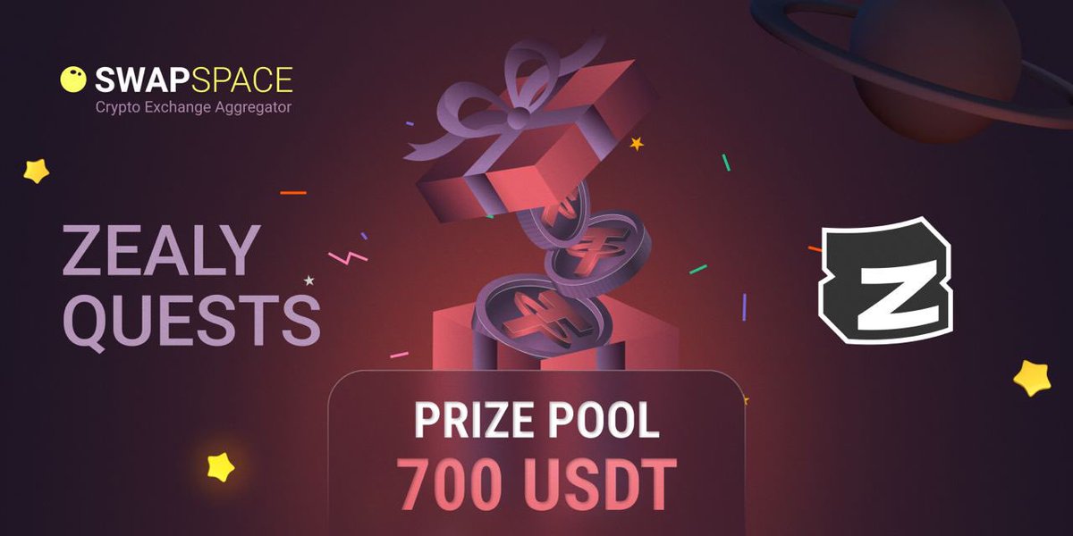SwapSpaceCo's tweet photo. 🎁 Zealy Quests is Live!

🔥SwapSpace is thrilled to announce the launch of a Quest Competition with a prize pool of $700

 🎯 Start now: https://t.co/gQ2cdZ6x74

💸There will be 18 winners in total, the top 3 participants in terms of XP gained will receive 200, 150 and 100 usdt respectively

🔉Also stay tuned to our social networks as we will add new quests

#zealy #quest #contest #prize #airdrop
