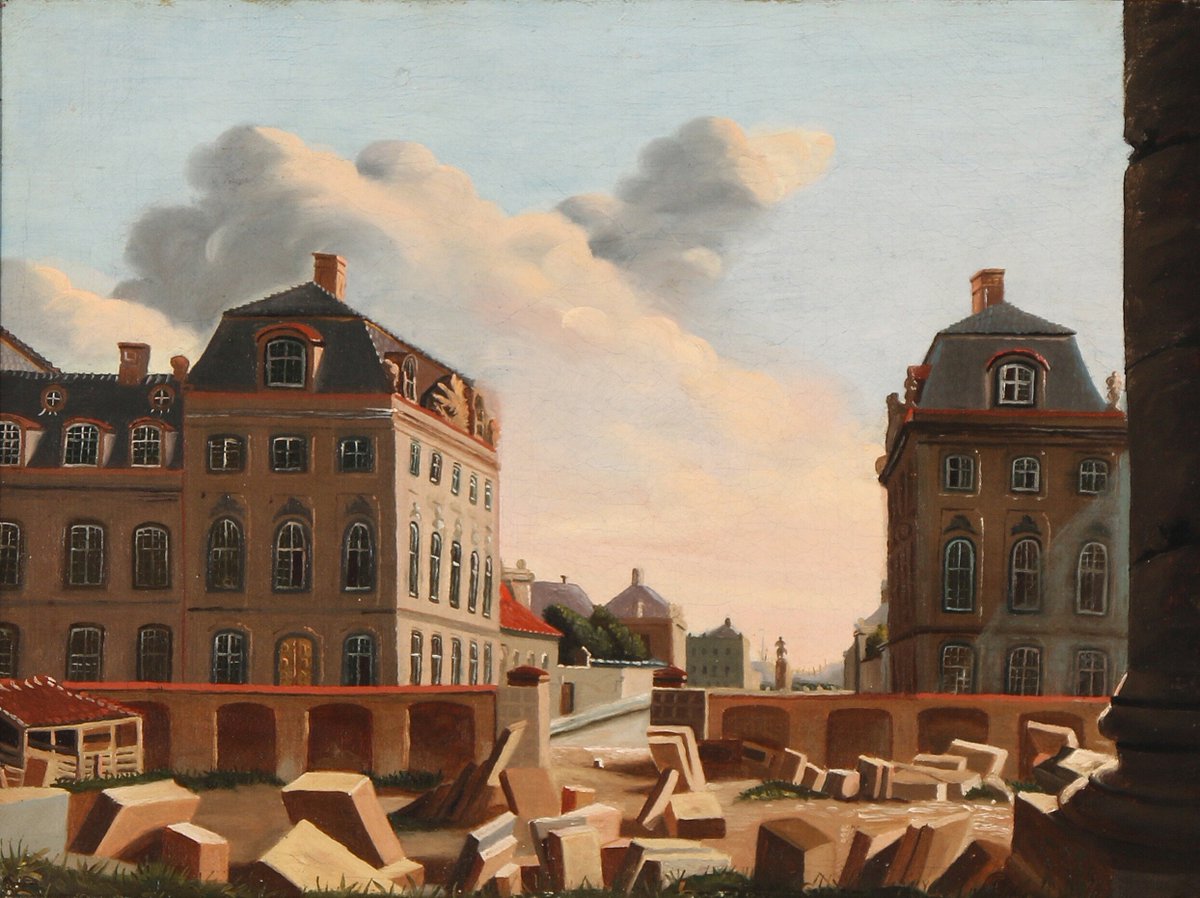 Unknown Artist, A View of Bredgade and Amalienborg Square from the Ruins of the Marble Church
