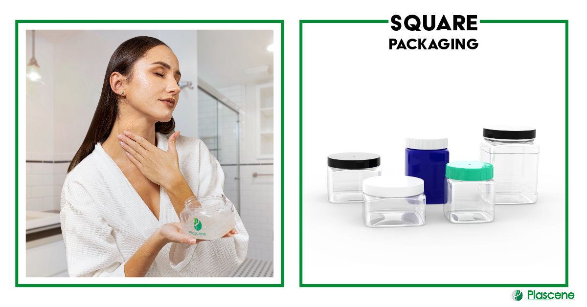 PlasceneInc's tweet image. Square jars and containers are great for a whole host of products such as pantry items for the food and beverage industry, health and beauty, sports and nutrition, or products for the pharmaceutical industry. #SquareContainers #BrandPackaging #rPET bit.ly/3HAVzq2