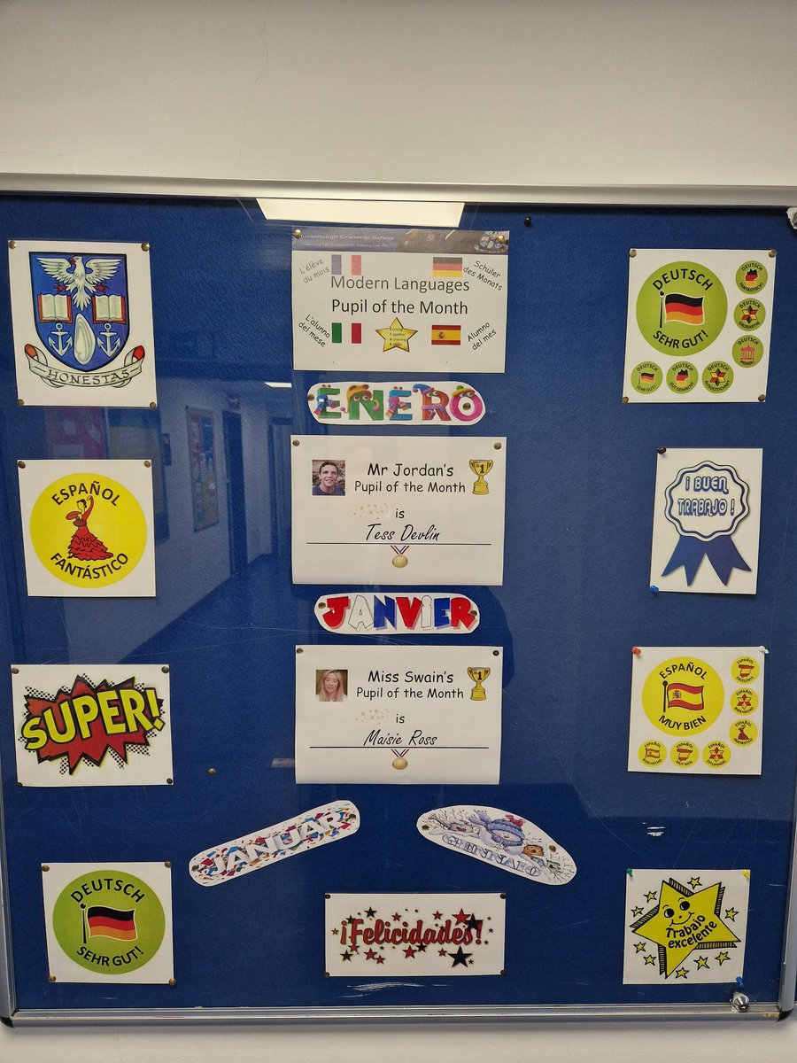 MGS Modern Languages (@mgs_modernlangs) on Twitter photo January's Pupils of the Month in <a href="/mgsonline/">Musselburgh Grammar School</a> Modern Languages are:
Mr Jordan: Tess D (German)
Miss Swain: Maisie R (Spanish)
Well done! Chapeau! Buen trabajo! 👏👏👏 January's Pupils of the Month in <a href="/mgsonline/">Musselburgh Grammar School</a> Modern Languages are:
Mr Jordan: Tess D (German)
Miss Swain: Maisie R (Spanish)
Well done! Chapeau! Buen trabajo! 👏👏👏