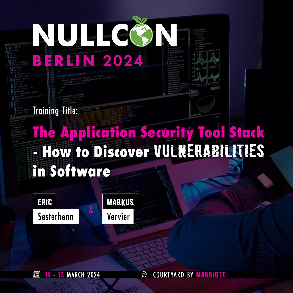 X41 D-SEC GmbH (@x41sec) on Twitter photo Markus Vervier (<a href="/marver/">Markus Vervier</a>) and Eric Sesterhenn will provide a training NULLCON Berlin 2024. Register now! Markus Vervier (<a href="/marver/">Markus Vervier</a>) and Eric Sesterhenn will provide a training NULLCON Berlin 2024. Register now!