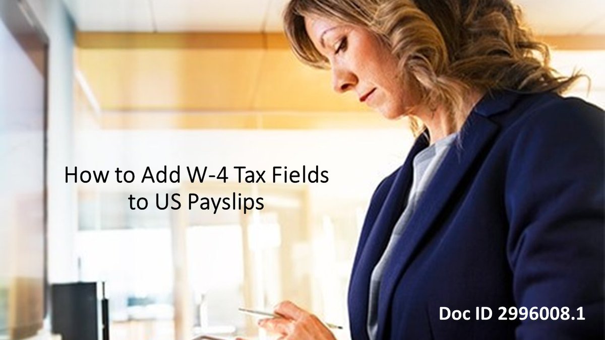 Oracle_EBS's tweet photo. Learn how to display new Federal W-4 tax fields on US Payslips. Unlock this new self-service feature for employees in #OracleEBS #USPayroll. Check out (Doc ID 2996008.1). https://t.co/hJu3JH6y2w https://t.co/g8JWqzeqz5