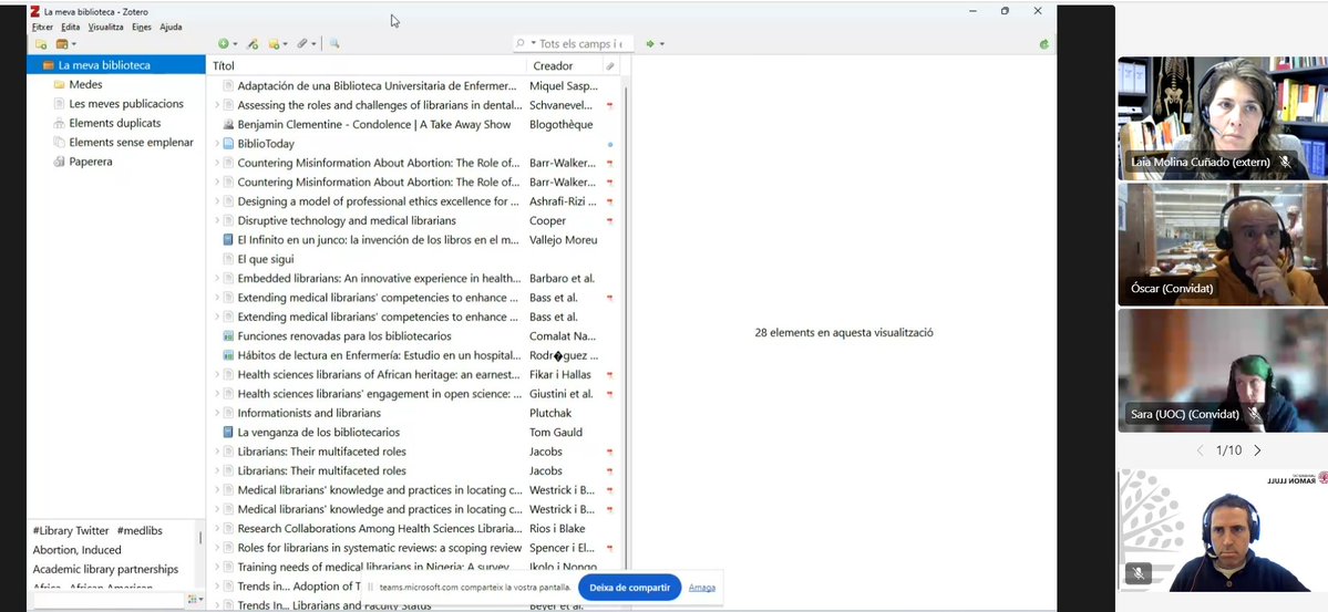 uramonllull's tweet photo. 🧑💻Aquesta setmana vam realitzar dues sessions online:
🙋♀️El dia 7, per compartir l'ús dels gestors bibliogràfics Mendeley i Zotero (amb @UdGBiblioteca)
🙋I el 8, per explicar l'eina de gestió bibliogràfica Leganto.
Moltes gràcies a tots els assistents!
#bibliotequesURL https://t.co/cp2rti7h7X