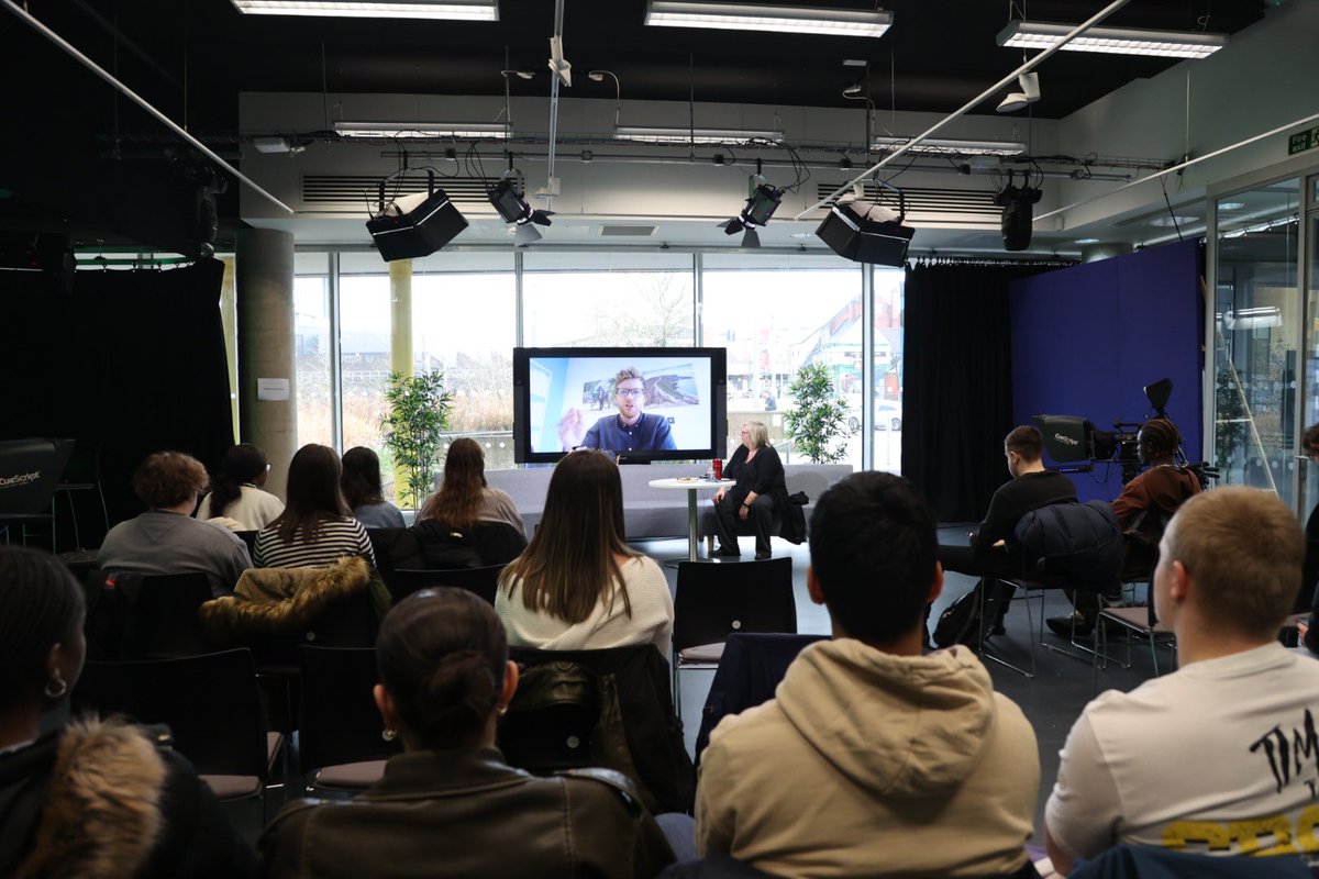 EsmeSpurling's tweet photo. Great to see @JoeWardropper &amp; @freddimbleby on the ITV News Trainee Panel chaired by @claire_gibson 

#2024CovJournoFest @covcampus @CU_Journalism https://t.co/IynIn6CDG6