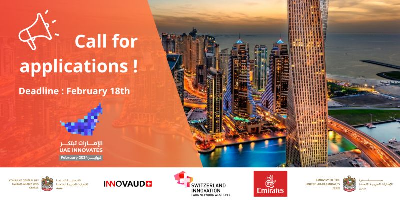 📢Call for applications - Innovaud UAE Roadshow: Enhancing Business Opportunities 📢Don’t miss the opportunity to participate in a Swiss delegation roadshow taking place in the United Arab Emirates from 21st to 26th of April 👉docs.google.com/forms/d/e/1FAI… #VDTech #SwissTech #UAE