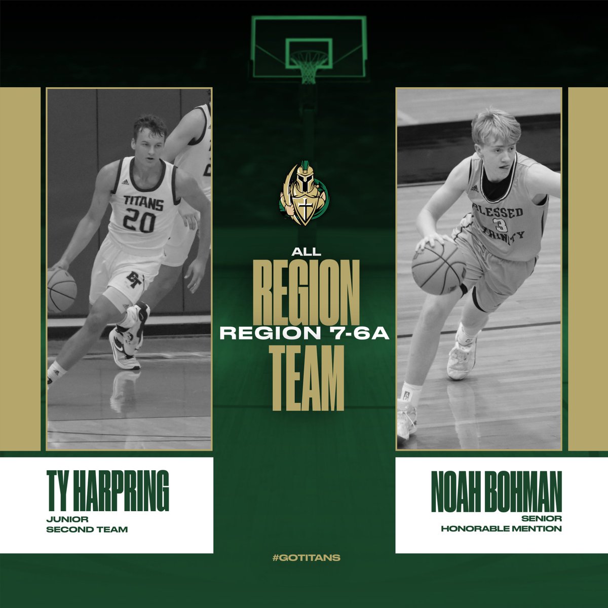 Congratulations to Ty and Noah for being named to the All Region team for Region 7-6A!  Great job guys!!!