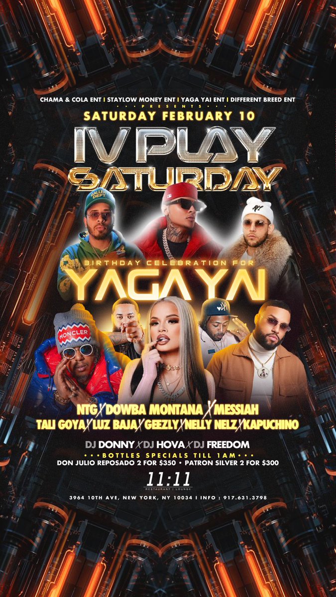 LokiLlo_R1's tweet photo. Look at this line up, come party with me tomorrow night 
#nyc #nightclub #party #outside #1111 https://t.co/1U71KobhYa