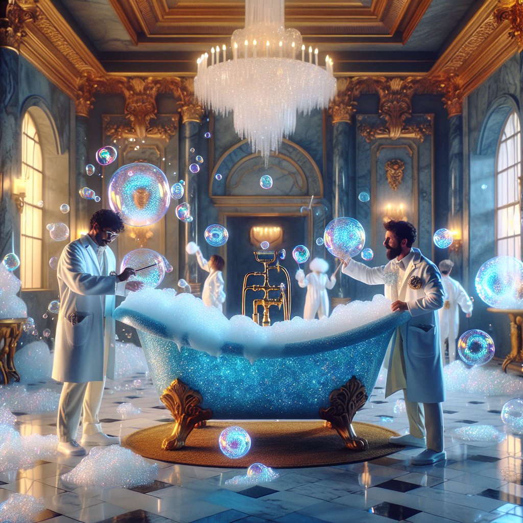 FoamTwo's tweet image. Dive into luxury! 🛁✨ The Two Foam Guys strike again, crafting a sudsy masterpiece on set. #BubbleBathArt #MovieMagic #FoamMasters