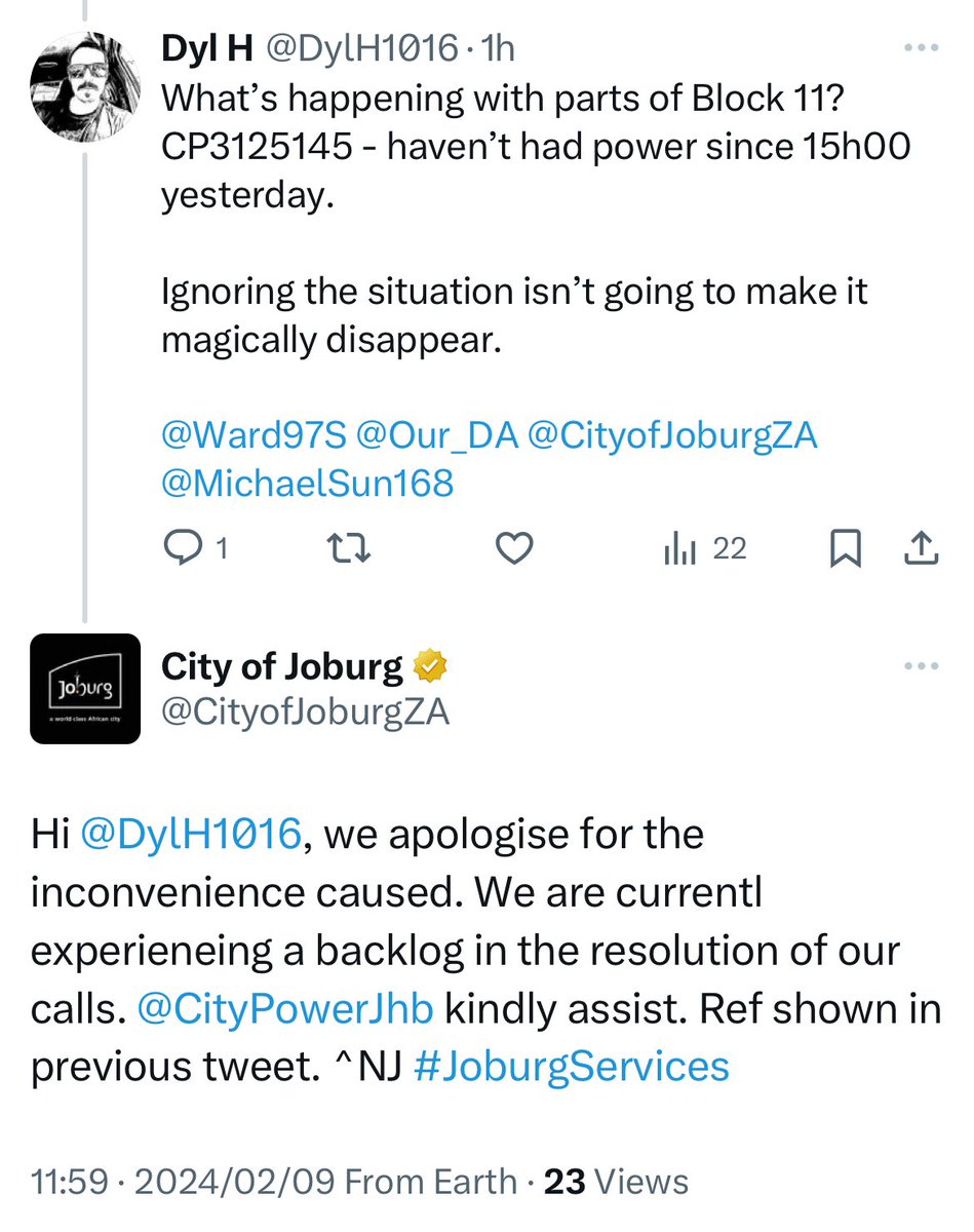DylH1016's tweet photo. @CityPowerJhb powers been out over 24 hours now and you ignoring everyone asking? CP3125145
#CityPowerUpdates #CityPowerOutages #RoodepoortSDC #Strubensvalley Block 11 Ward 97
@CityofJoburgZA @Our_DA @Ward97S @LeahK28 @z_hughes_n @da_roodepoort @da_roodepoort @DA_JHB @THEDEVCHEV https://t.co/7dx9tISCVI