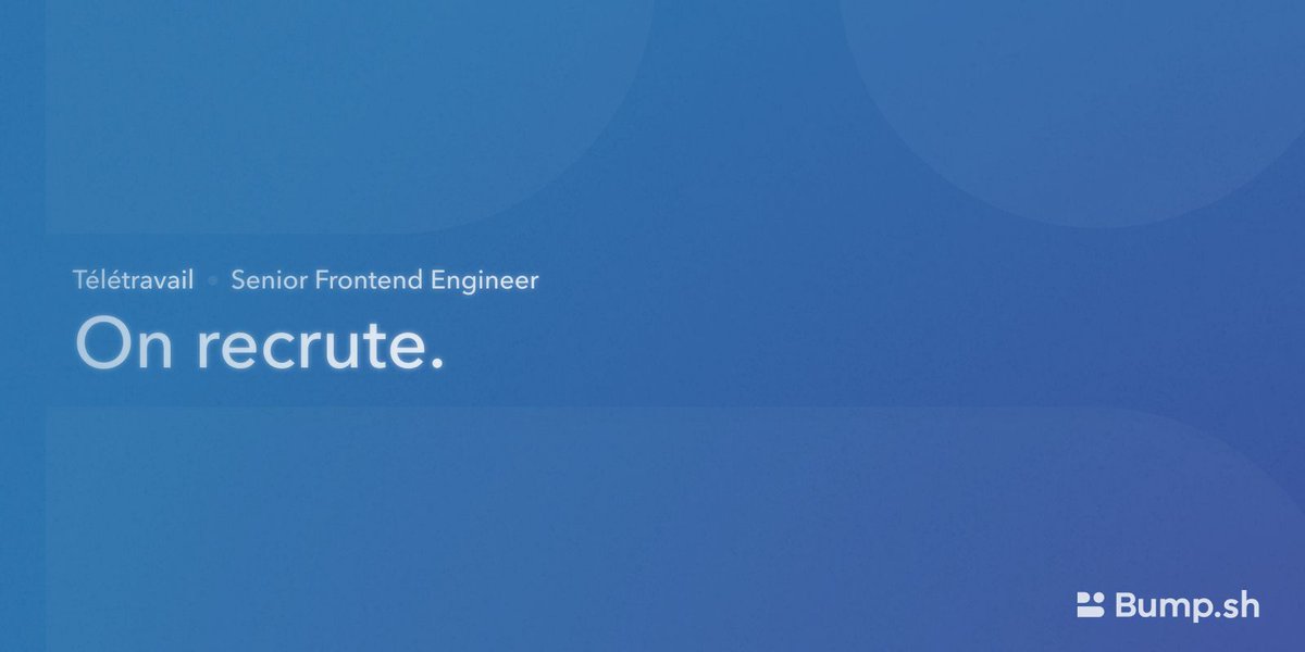 Pour une fois, c'est en français que nous partageons notre ardent désir de trouver la perle rare.
Des mots brûlants pour vous annoncer que nous cherchons un.e Senior Frontend Engineer qui nous aidera à bâtir un monde où les développeurs aiment les APIs.
bumpsh.notion.site/Senior-Fronten…