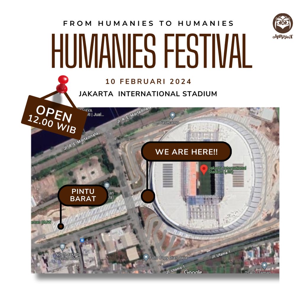 olpproject's tweet photo. 🎉 GET IN, HUMANIES! WE'RE READY TO PARTY! 🎉

🚀 Olppaemi Project is calling ALL HUMANIES to join the fun and hype up the vibe. Only at HUMANIES FESTIVAL at JIS on February 10. Spot us here! 📍

#AniesImInJKT
#AForEvery1
#HumaniesFestival
#OlpprojectGoesToJIS https://t.co/9KVEonzo14