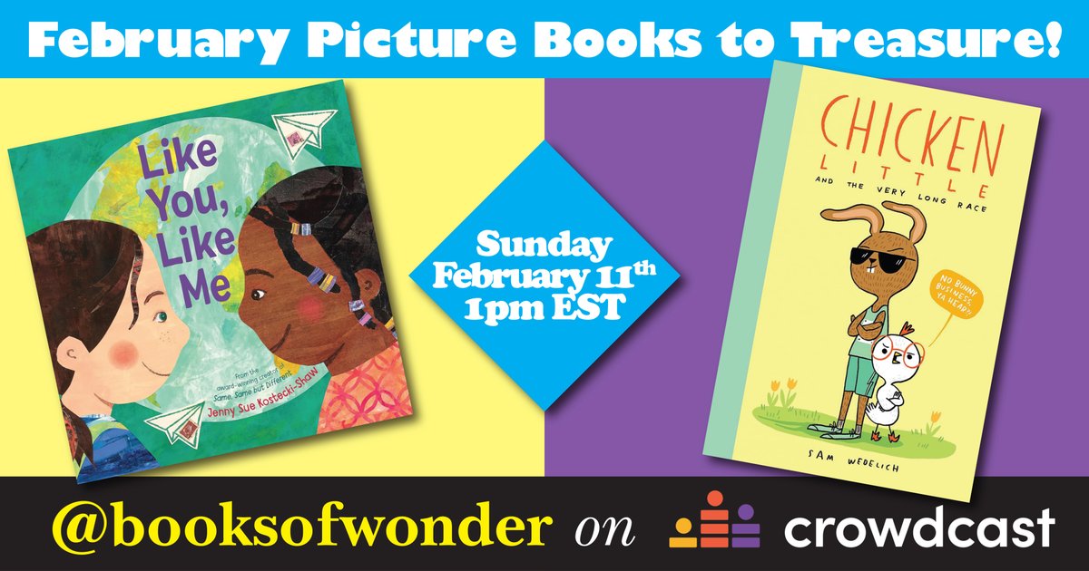 From writing to a penpal to entering a race to do the right things, these picture books are full of great lessons for your young readers! Tune in on Sunday, February 11th at 1pm to see Jenny Sue Kostecki-Shaw and @samwedelich chat about their books. RSVP: crowdcast.io/c/february-pic…