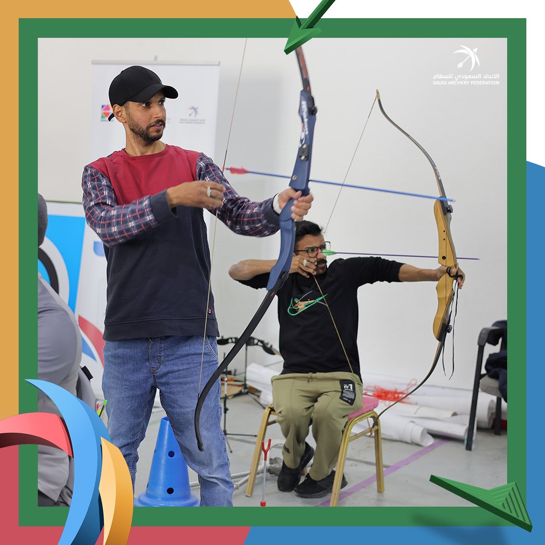 SaudiArcheryFed's tweet photo. أجواء مميزة وفعاليات متنوعة في المعسكر التدريبي الأول لذوي الإعاقة في القصيم 😍👏🏻🏹
بمشاركة مميزة من شركاء نجاح المعسكر 🙏🏻🤩
@naqiwatersa 
@APD_ksa 
@knf_asel 
@qnhospital 
@alkhalafco 

#الاتحاد_السعودي_للسهام https://t.co/RMJd2z3QOc