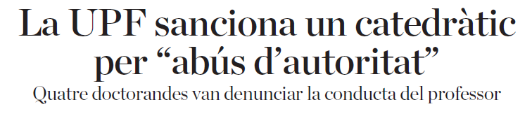 Els qui fem recerca sabem que molts caps de grup maltracten sistemàticament el seu equip mentre van triomfant. El sistema recompensa l'èxit sense mirar com s'obté. Jo he vist coses que no us creuríeu... Molt bé que les noves generacions es plantin i ho denunciïn.