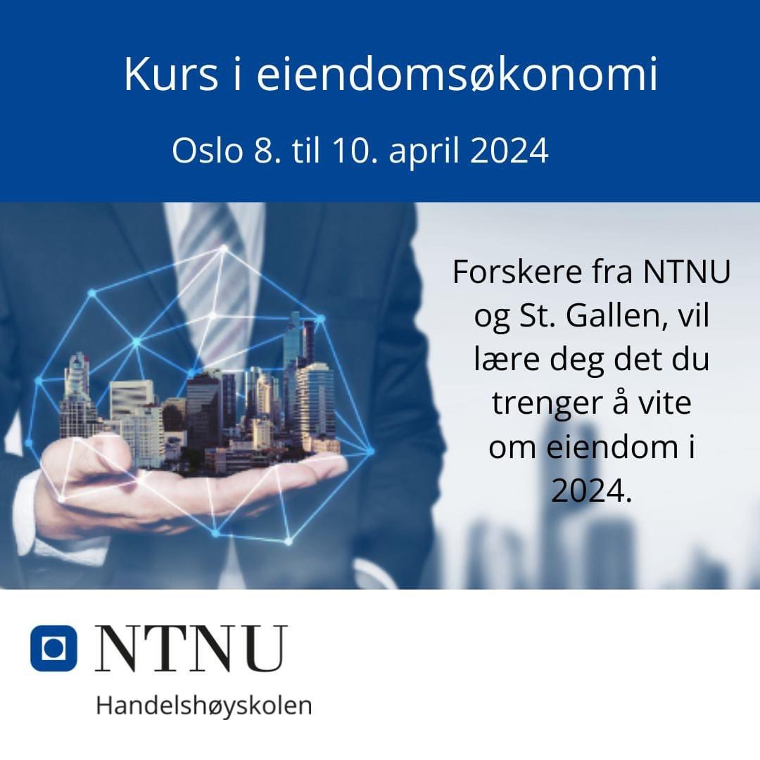 University of St.Gallen Swiss Institute of Banking and Finance og NTNU Handelshøyskolen holder tredagers kurs i eiendomsøkonomi i Oslo!
sites.google.com/view/eiendomsk…