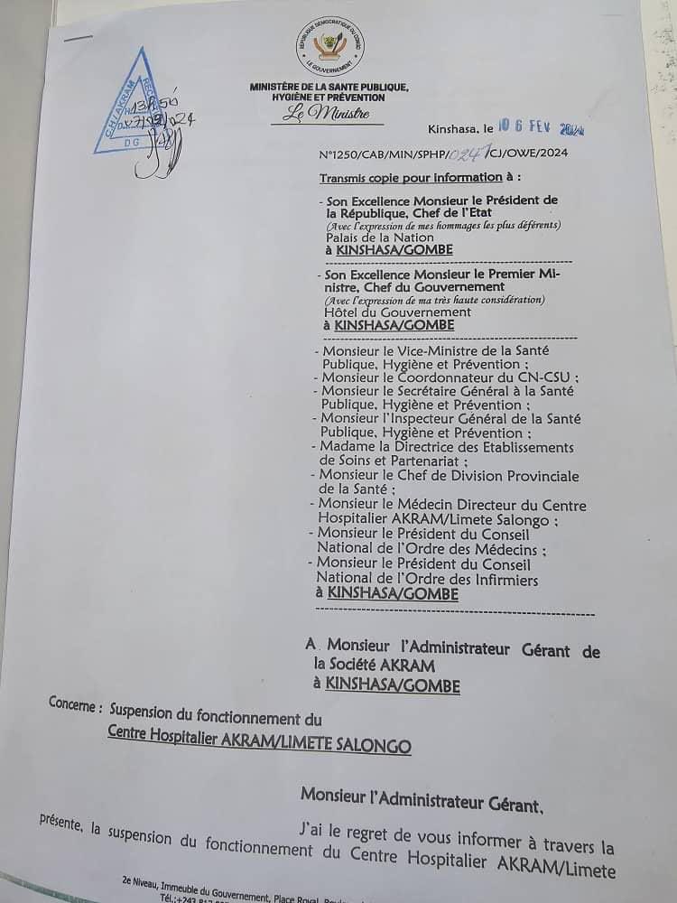 rkitsita's tweet photo. #RDC: Le ministre de la santé le Dr Roger Kamba a décidé de la fermeture du  CENTRE HOSPITALIER AKRAM en attendant l’issue de l’enquête sur la mort d’une femme enceinte et le nouveau-né. Sur ce même dossier ( mort d’homme ) deux responsables de deux formations hospitalières avaient été suspendus. Il s’agit des médecins - directeurs de l’hôpital général de Kinshasa et de la clinique Ngaliema.