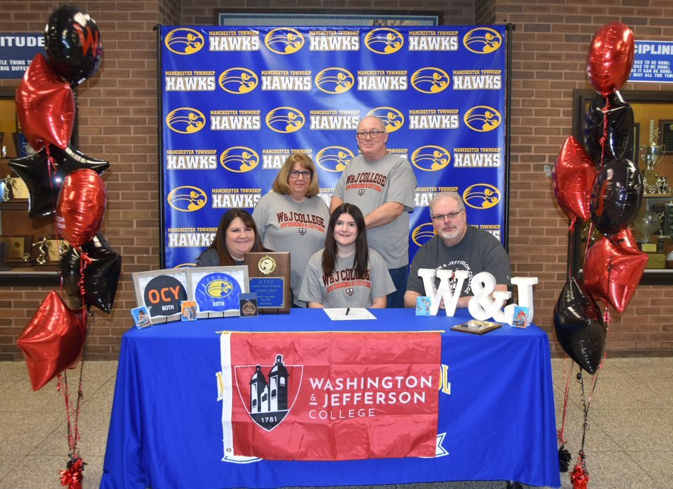 MTHS_Sports's tweet photo. More Signing Fun!!!  Congratulations to Addison Both!!!  Here with Coach O'Connor, her family and friends.  Good Luck Swimming @ Washington &amp; Jefferson College!  Go Presidents!!! https://t.co/APYSZVPZDN