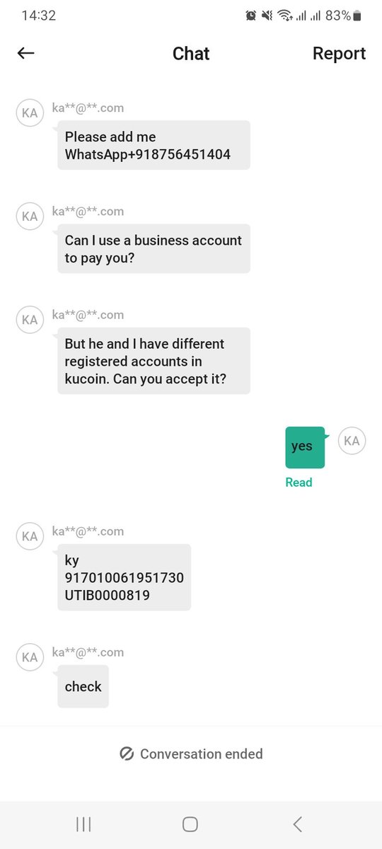 nitinyadav2006's tweet photo. @NCRBHQ here is the CFCFRMS ack number 

21912230108246

Dear Team, I am not in india hence can not go to police station. Please help on this fake complaint. Due to this my account balance is freeze since 3 months .
Here I am attaching kucoin chat history . https://t.co/ciVrha88oW