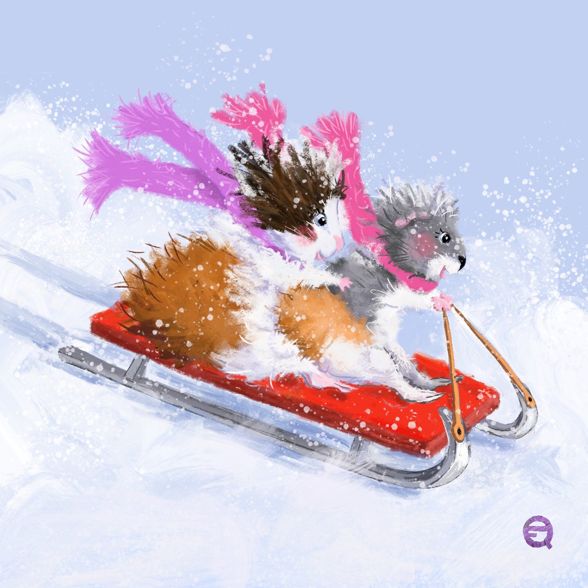 LET’S GO!! Elbie and Gidget are racing to get to the SCBWI Winter Conference in NYC! Hooray!! 💜🩷 #meetelbie&amp;gidget #scbwiny24 <a href="/scbwi/">scbwi</a> #scbwi #scbwiauthorillustrator #elbieandgidget #elbie #gidget #NYC 🌆🍎🐹🩷🐻💜