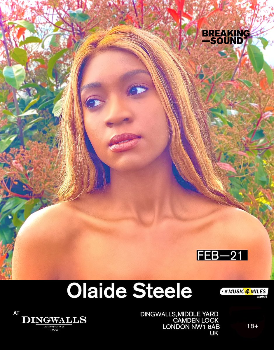 Come see me playing Breaking Sound at Canal Bar, Camden on Wednesday 21st Feb 🎤 🎶 🎉 Ticket prices go up midnight on show day &amp; tickets are limited, so grab yours now via LINK IN BIO! CLICK ‘GA Pre Sale - Olaide Steele’ when booking 🩵 Can’t wait to see u there!! 💕