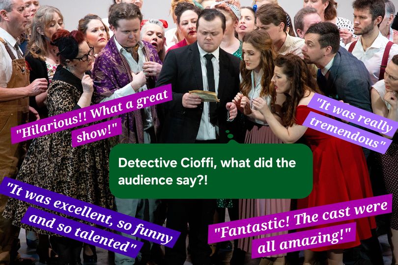 The audience reviews are in and Detective Cioffi is delighted!! 

Don't miss your chance to see this "Hilarious" and "Fantastic" Murder Mystery Musical. 3 shows left so get those tickets now! 
josephrowntreetheatre.co.uk/whats-on/all-s…

#curtainsthemusical #josephrowntreetheatre #jrtc