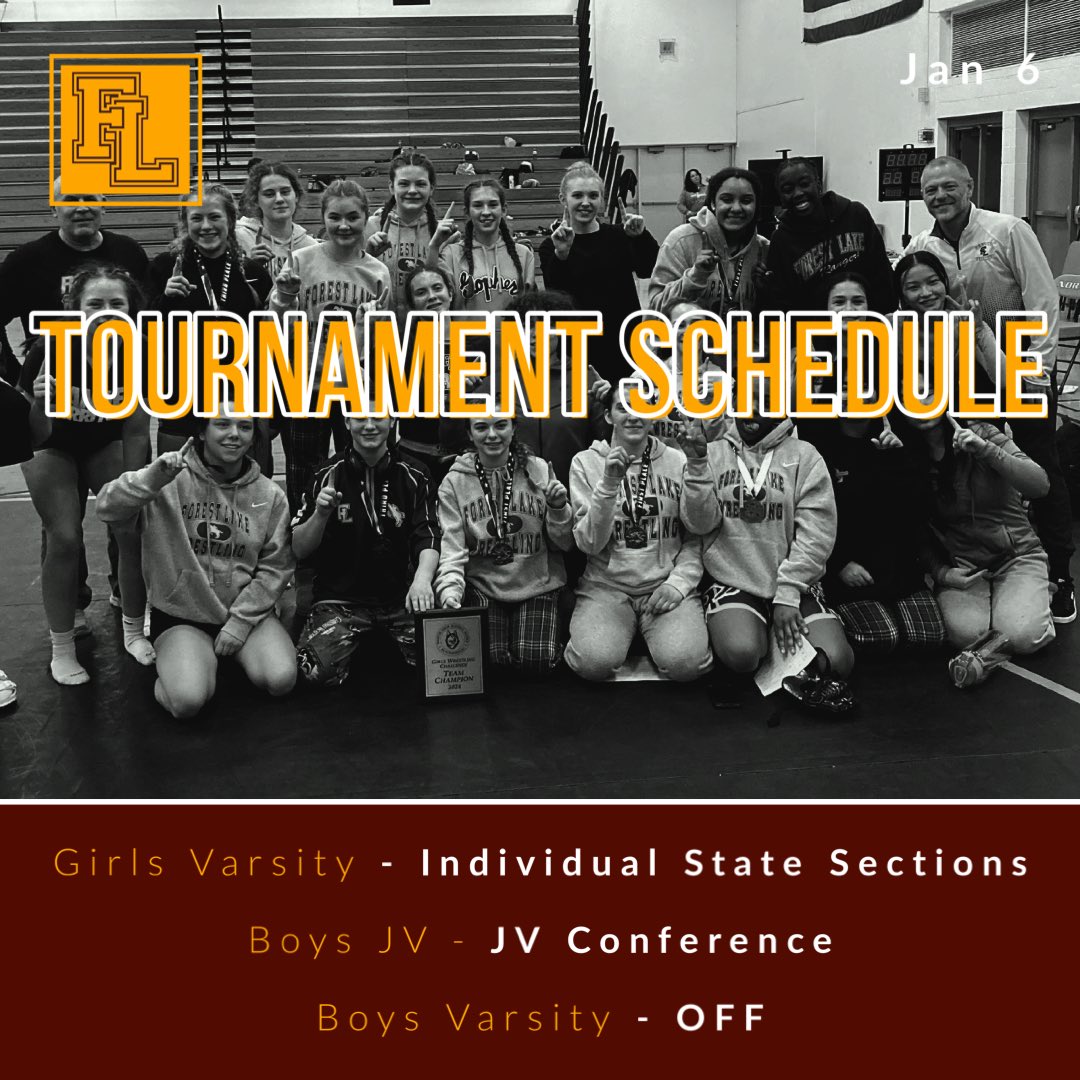 Rangerwrestle1's tweet photo. Our Girls Varsity is heading up to Bemidji today for the start of individual state sections while the JV is headed to White Bear Lake tomorrow for JV Individual Conference. Boys Varsity is off this weekend.
#ForestLakeMN #forestlakewrestling #minnesotawrestling #rangerwrestling https://t.co/sw0zXgaw9i