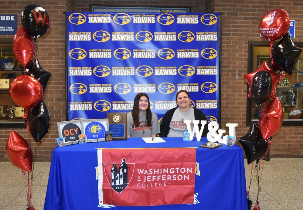 More Signing Fun!!!  Congratulations to Addison Both!!!  Here with Coach O'Connor, her family and friends.  Good Luck Swimming @ Washington &amp; Jefferson College!  Go Presidents!!!