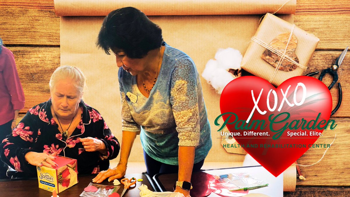 PalmGardenHC's tweet photo. Crafting up a wonderful #ValentinesDay for friends and family. #FridayFeeling #CelebratingLifeStories #PostAcute #Rehabilitation #LivingCenter #WeArePalmGarden https://t.co/uSmCc4gVHs