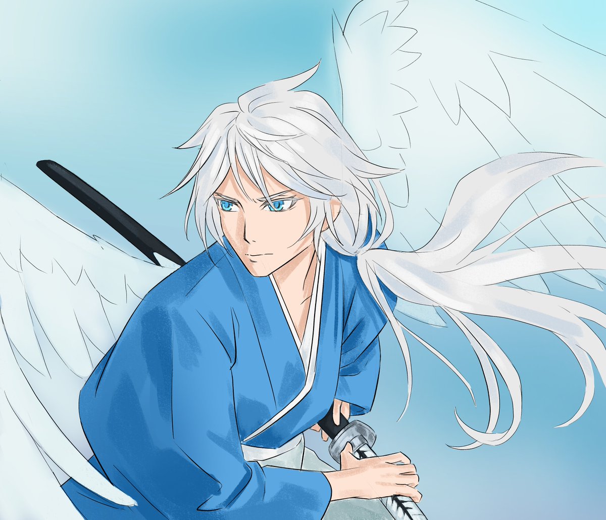 Joyeux anniversaire <a href="/RyuoShio/">Shio Ryū-ō | FR/EN VTuber</a> ! 🎂
Profites bien de cette journée !
Voilà un petit sketch de Shio kimono avec sa fidèle lame Osore.
Comme ça tu as un petit aperçu de ce qu'il donnera quand je ferais la version finale dans quelques mois.

#Vtuber #vtuberfr #fanart #artist #anime