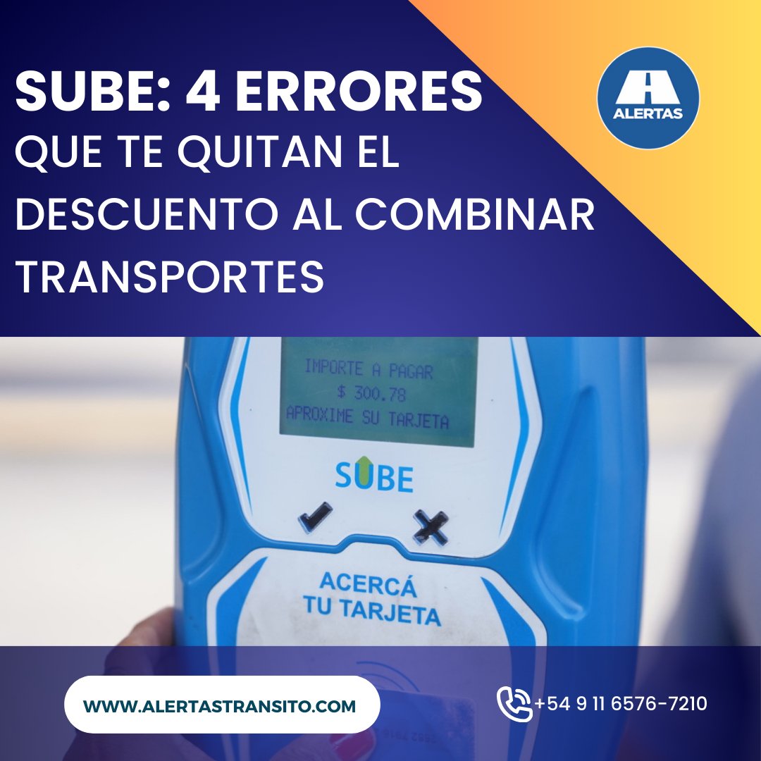 AlertasTransito's tweet photo. 📢#SUBE: 4 #errores que te #quitan el #descuento al #combinar #transportes 💳
Te lo contamos acá 🔗
https://t.co/to6o1flWDe
.
#AlertasTransito https://t.co/A63MeOGGsJ