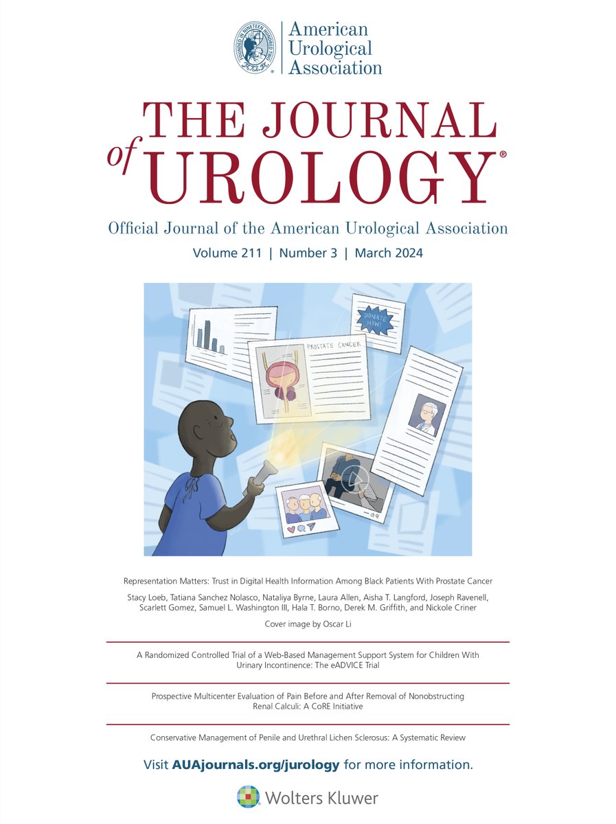 The March 2024 issue of @JUrology is out TODAY!!!! 📚🗞️Not only is the content 💯🔥, but the cover is perfection, thanks to the incredible illustration from @onlyoscarli - thank you for this amazing contribution! The cover depicts an impactful article from @LoebStacy et al.