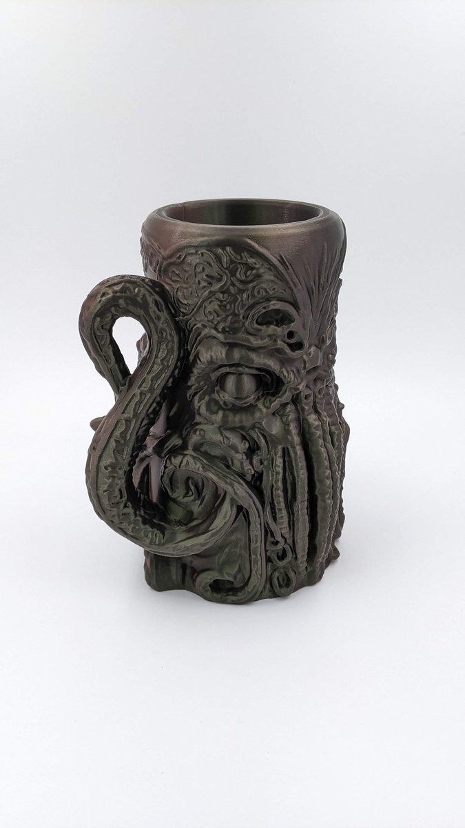 DarkTeck3D's tweet photo. Super cool design by @LanternLore printed on @Prusa3D Prusa MK4 with Prusament Mystic Green #hplovecraft #Cthulhu #darkteck3d https://t.co/e33G6R65nr