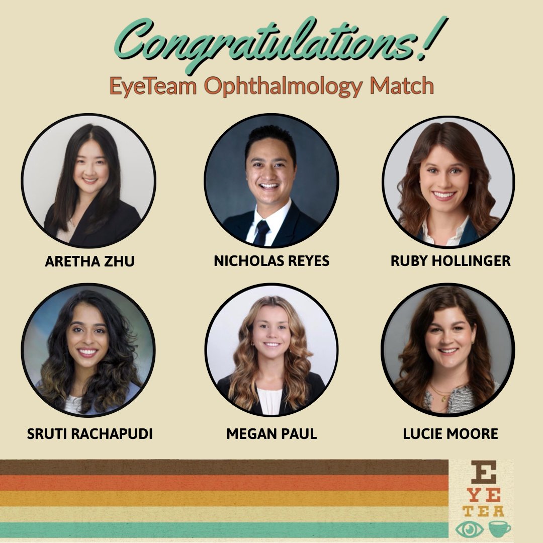 Congratulations to our future ophthalmologists!! 🤩
#ittakesavillage #eyetea #eyeteam #opthalmologyresident #ophthalmologymatch #ophthoMatch2024