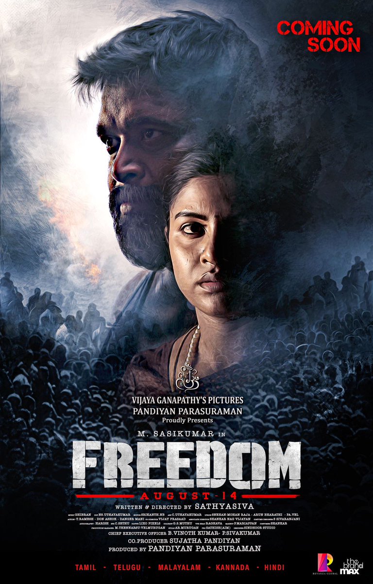 Wshs for First Look of @SasikumarDir sir @jose_lijomol's #Freedom is here 
Directed by @Sathyasivadir 
Produced by @vijayganapathys @PandiyanParasu
Music by @GhibranVaibodha
@TheSudevNair #CUdhayakumar @nsuthay #NBSrikanth @Arunbharathi_A @KavingarSnekan @teamaimpr @TheBrandMax