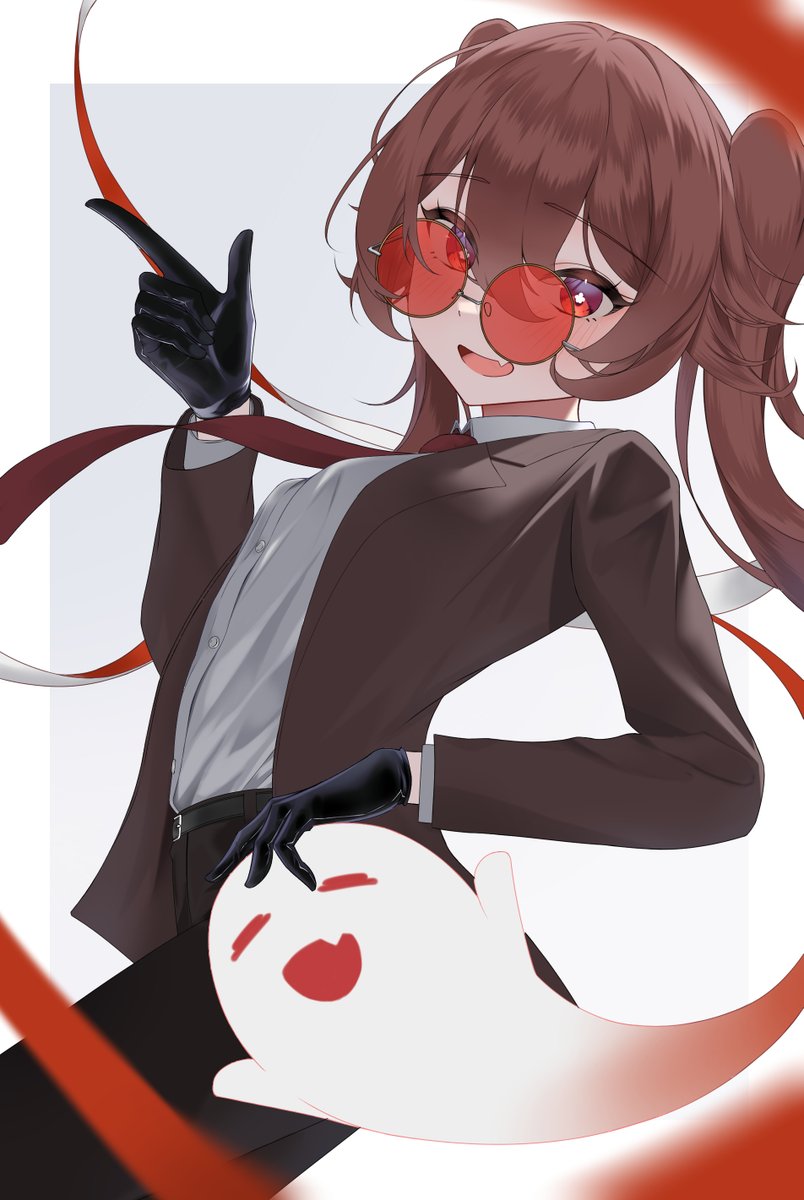 スーツフータオ
#絵柄が好みって人にフォローされたい  #イラスト  
#原神 #フータオ 