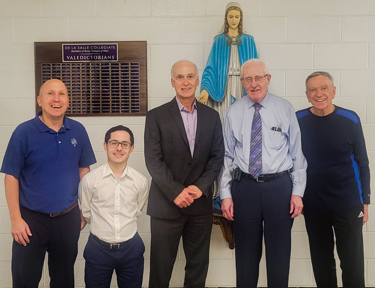 Thanks to Dr. Charles Lucas, ‘55, one of the finest Pilots alums, for visiting campus yesterday! It was “a meeting of the science minds” between Br. Robert Deary, '61, who spent decades teaching Earth Science at DLS, and Dr. Lucas! Thanks to Dr. Lucas for all he's done for DLS!