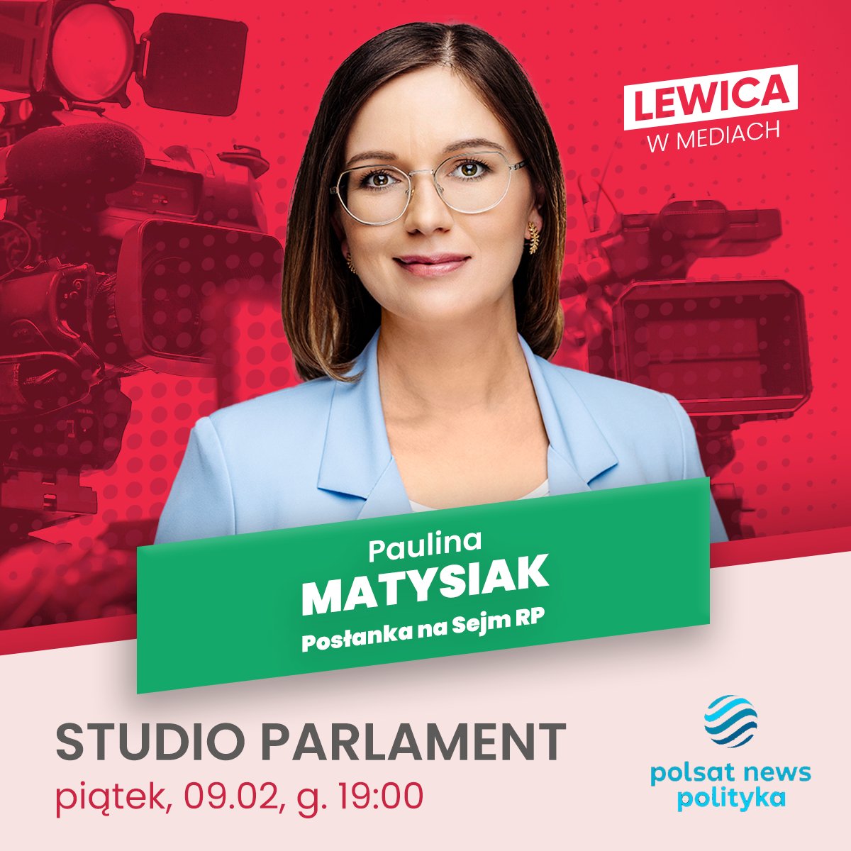 📺 Posłanka @PolaMatysiak dziś o 19:00 będzie gościnią programu #StudioParlament w @PNPolityka 

#LewicaWMediach