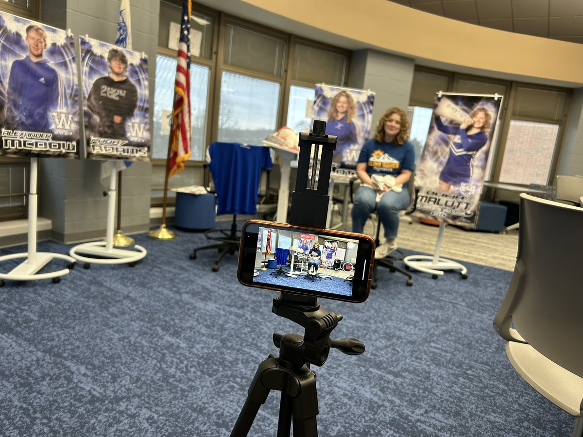 So excited to watch Olivia prep for her video essay today! She’s  “climbing higher” by attending the Mount next year! <a href="/MountStJosephU/">Mount St. Joseph University</a>