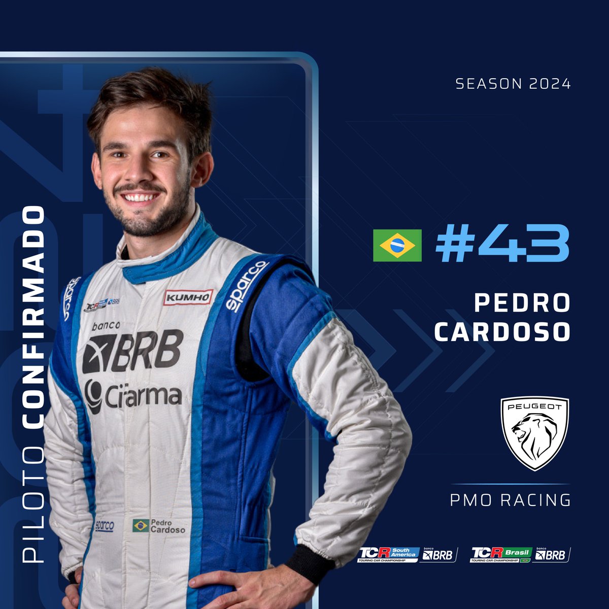 #PilotoConfirmado Pedro Cardoso se junta à PMO Racing para temporada de 2024 do TCR South America BRB  e TCR Brasil BRB 
#PilotoConfirmado Pedro Cardoso y PMO Racing juntos para la temporada 2024 de TCR South America BRB y TCR Brasil BRB
#TCRSouthAmericaBRB #TCRSeries <a href="/PMORacing/">PMO Racing</a>