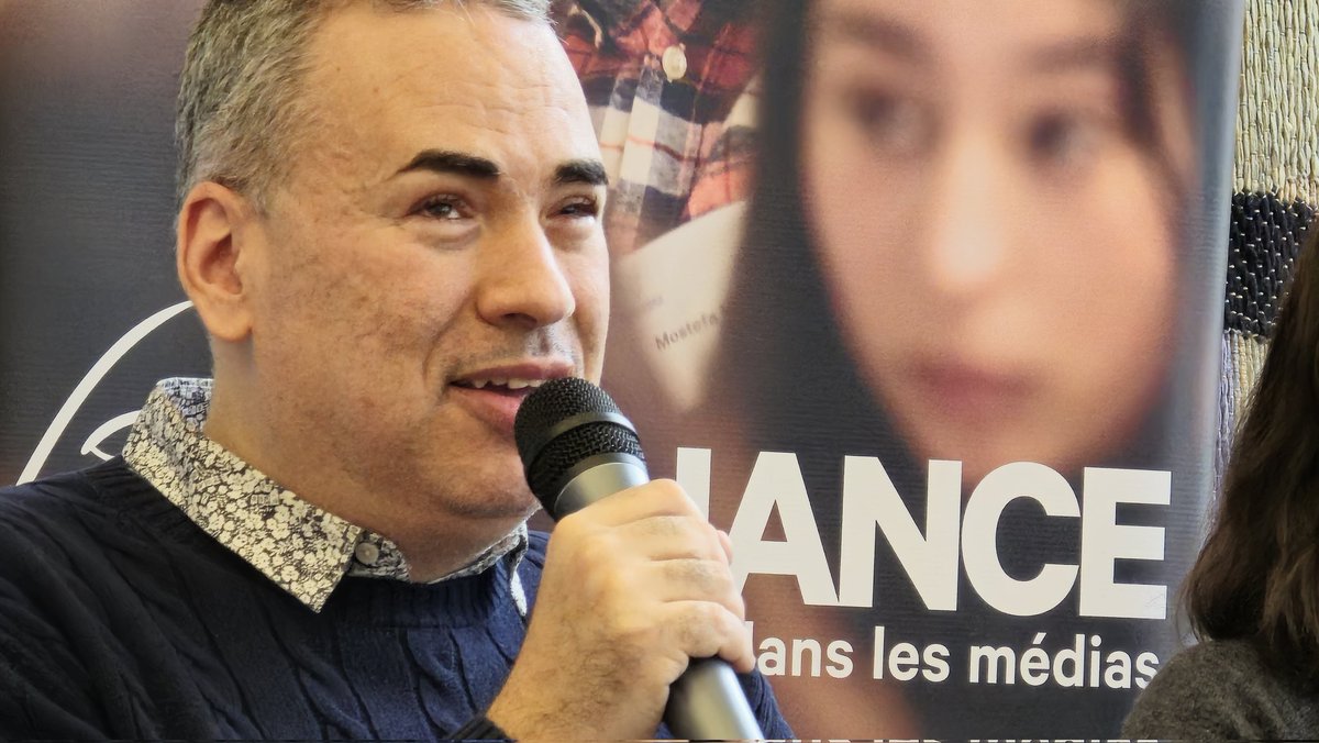 MarcEpstein_'s tweet photo. "Mon souhait, c'est que les journalistes en situation de handicap accèdent dans les rédactions aux postes de management. Pas encore le cas." @HakimKasmi grand reporter @franceculture et parrain 2024 à @lachance_media https://t.co/BAo5iBRBSg