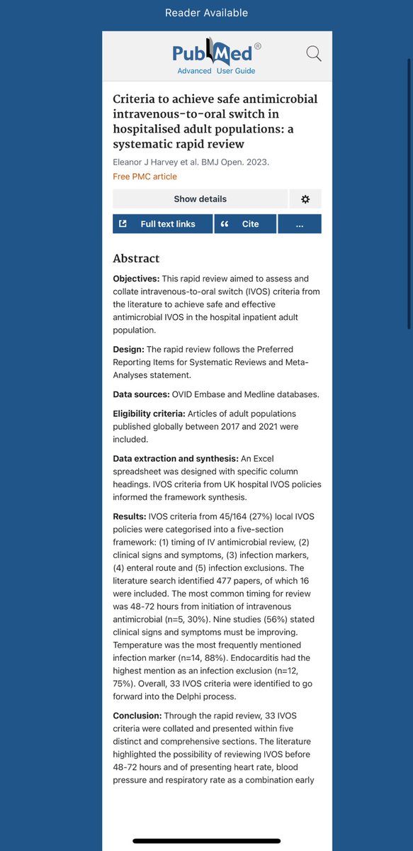 DrDianeAshiru's tweet photo. Thank you once again to all who supported the co-development of a national IV to Oral Switch Tool (#IVOST) and Criteria 

The peer reviewed details are available via 

https://t.co/fxYP8GiLaX

and

https://t.co/XZcv3VpfNK

Great co-leadership by #CPhOFellows alumni Eli Harvey https://t.co/zmyh3LkGd8