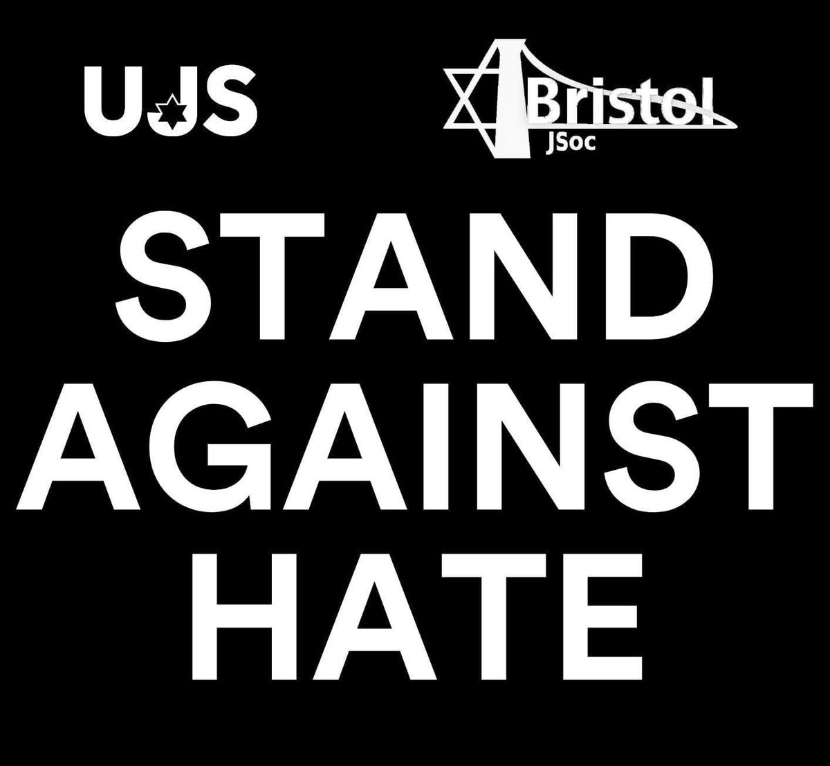 BristolJsoc's tweet photo. Jewish Students have had enough. 

It is time we come together and STAND AGAINST HATE. 

That’s hate on our campuses and schools. On our streets and our buildings. Now more than ever is the time for Jewish students to be empowered. 

Get in contact for more info. https://t.co/TWjPy3T9qC